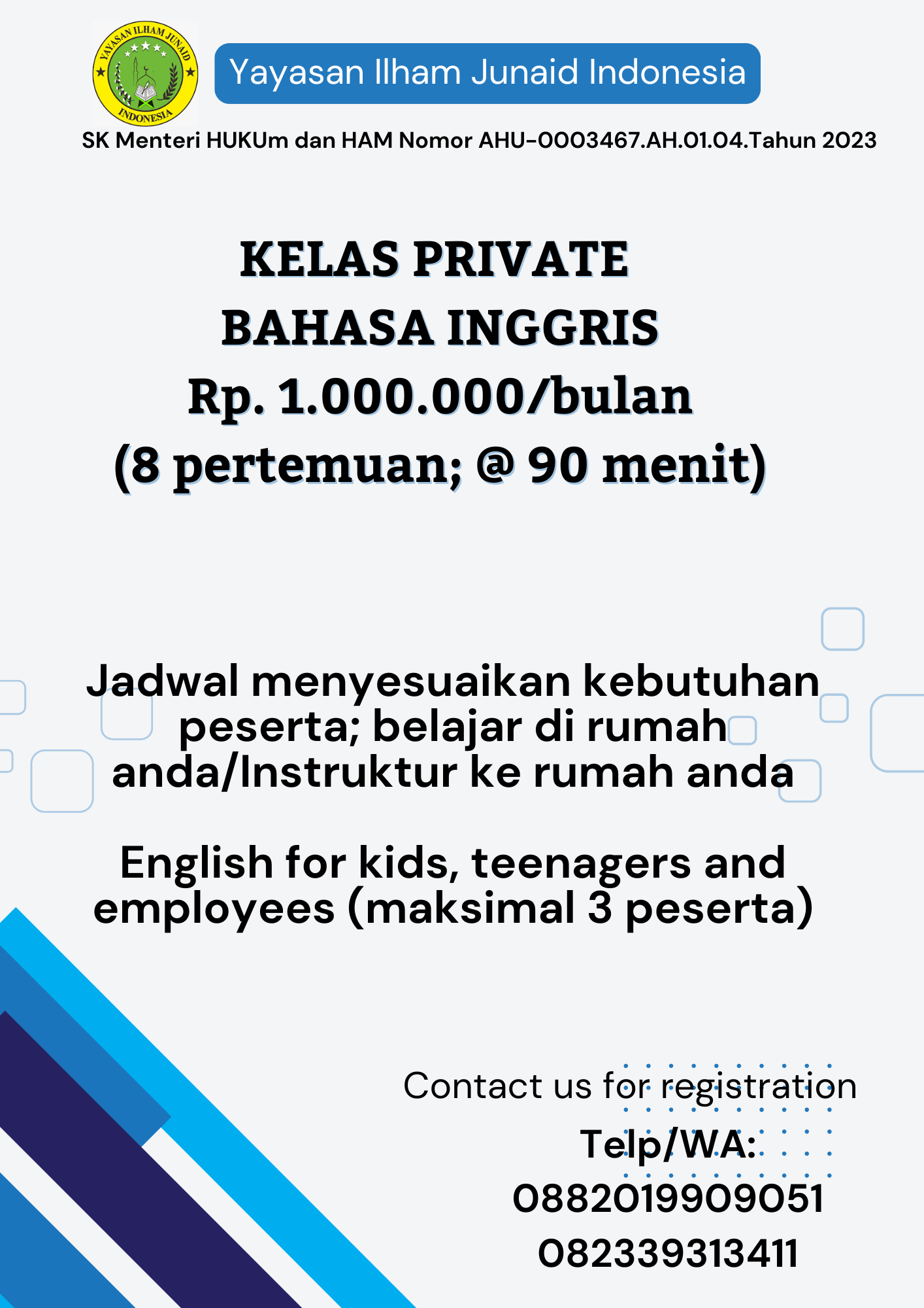 Melayani Private Bahasa Inggris